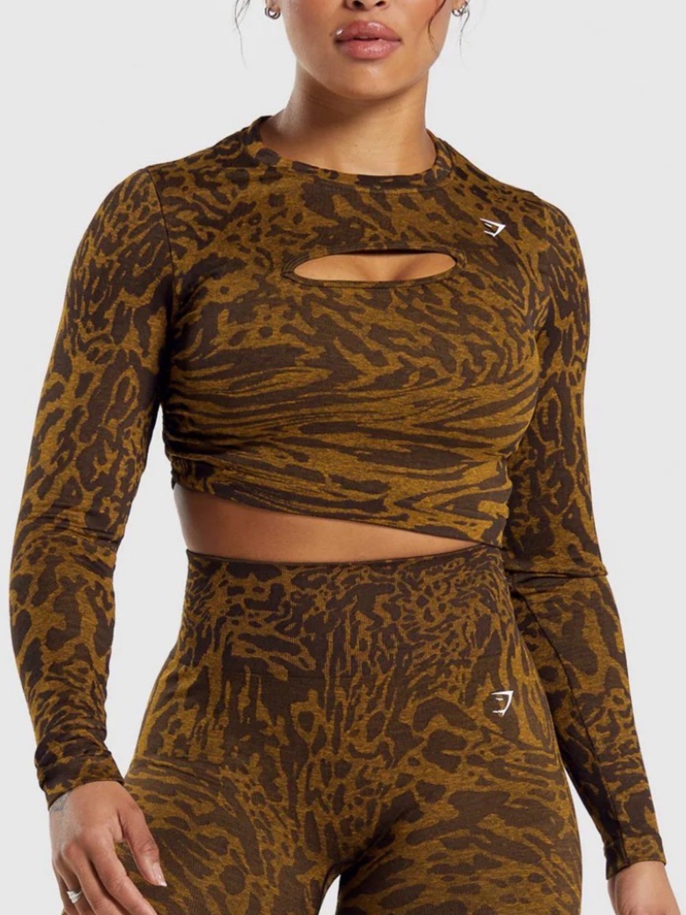 Gymshark adapt Safari Seamless Long Sleeve Crop Top